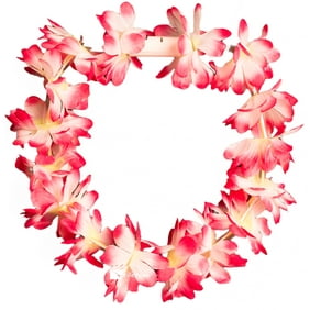 3Pcs Hawaiian Leaf Garland Hawaiian Luau Flower Leis Rattan Artificial